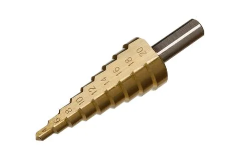 Step drill bit isolated Stock Photos