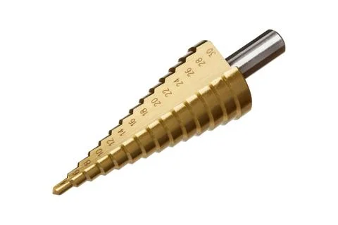 Step drill bit isolated on white background Stock Photos