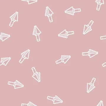 Step drill bit line vector seamless pattern Stock Illustration