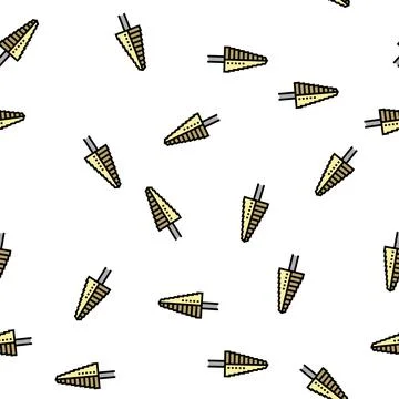 Step drill bit vector seamless pattern Stock Illustration