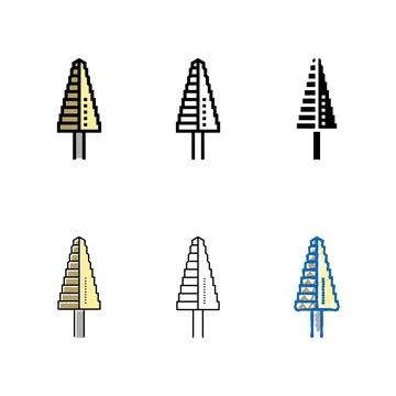 Step drill looks bit color icon vector Stock Illustration