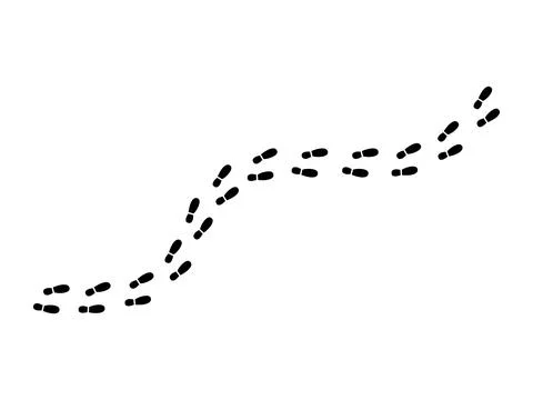 Step Footprints Paths Vector Icon Illustration Isolated on White Background イラスト素材