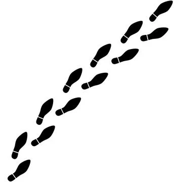 Step footprints paths. Vector illustration. Illustrazione stock