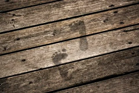 Step forward on dusty floor Stock Illustration