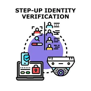 Step up identity verification process concept Stockillustratie