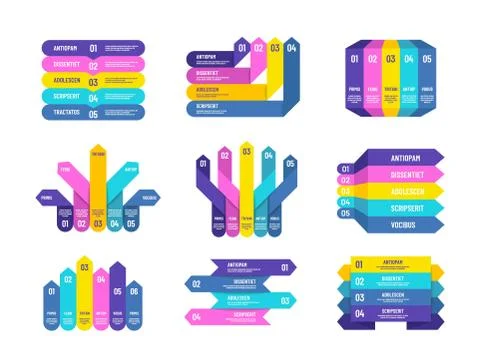 Step infographic. Options or process arrow graphs, charts and diagrams for Stock Illustration