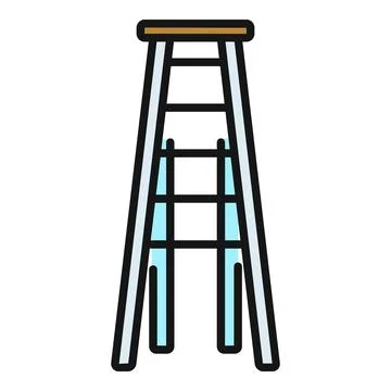 Step ladder for construction and home improvement icon Stock Illustration