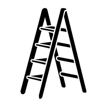 Step Ladder Foldable Ladder Clipart Construction Tool Silhouette Printable .. イラスト素材