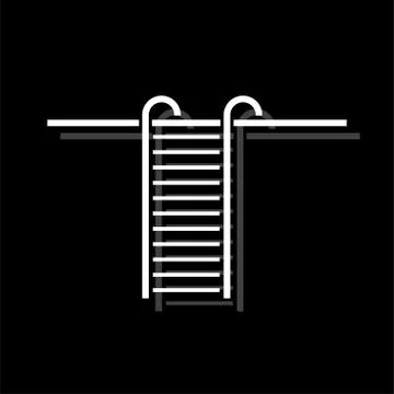 Step ladder icon flat Stock Illustration