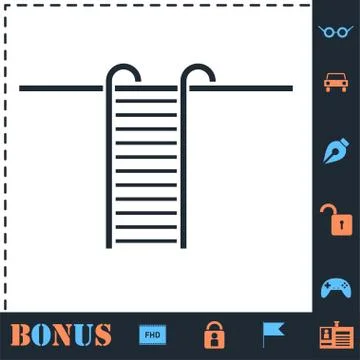 Step ladder icon flat Stock Illustration