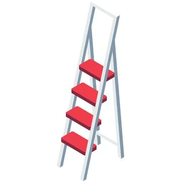 Step ladder icon vector isolated on white Stock Illustration