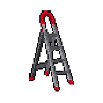 Up step ladder pixel art vector illustration Stock Illustration