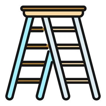 Step ladder representing success, progress, and ambition Stock Illustration