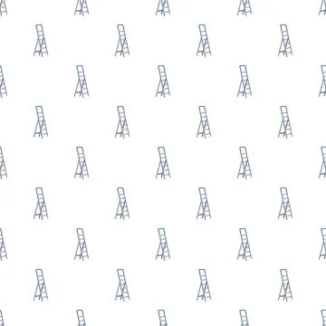 Step ladder tools repeating pattern on white background Stock Illustration