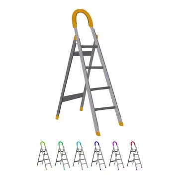 Up step ladder vector cartoon graphic Stock Illustration
