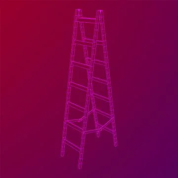 Step ladder wireframe Stock Illustration