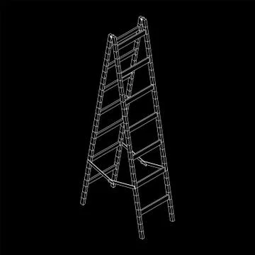 Step ladder wireframe 스톡 일러스트