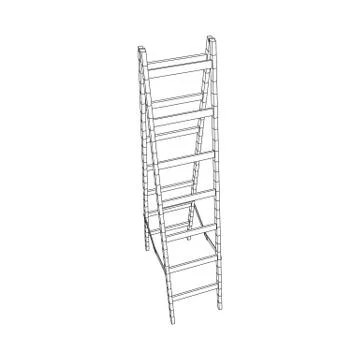 Step ladder wireframe Illustrazione stock
