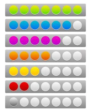 Step, level, progress indicator with 7 units Stock Illustration