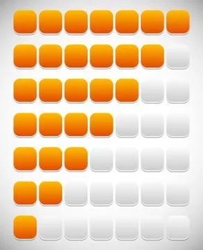 Step, level, progress indicator with 7 units Stock Illustration