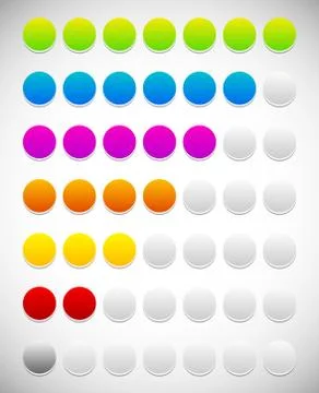Step, level, progress indicator with 7 units Stock Illustration