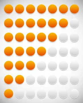 Step, level, progress indicator with 7 units Stock Illustration