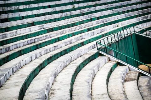 Step of old stadium seats Stock Photos