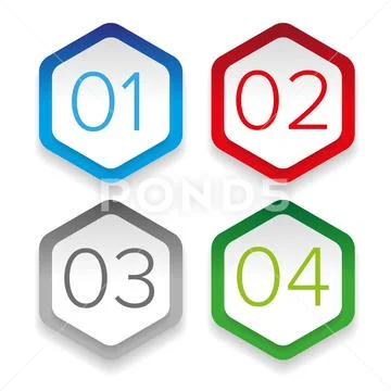 Step one, two, three and four icons - Loading process signs: Graphic ...