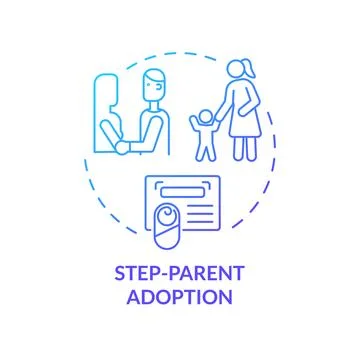 Step parent adoption blue gradient concept icon Illustrazione stock