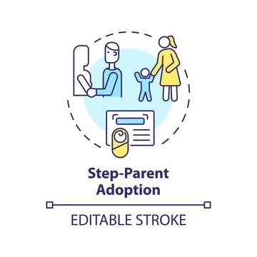 Step parent adoption multi color concept icon Illustrazione stock