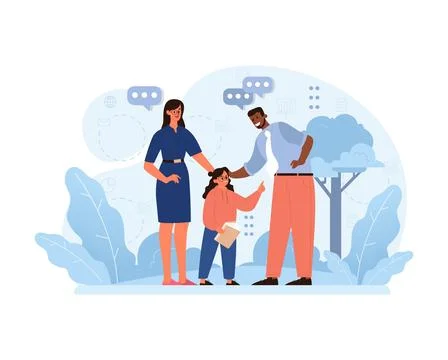 Step-parent Relationship Concept. Stock Illustration
