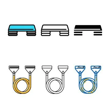 Step platform fitness forms tool color icon vector Stock Illustration