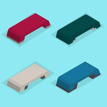 Step platform isometric, vector illustration. Stock Illustration