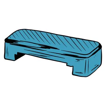 Step-plotform. Fitness platform. Training apparatus. Fitness. Cartoon style. Stock Illustration