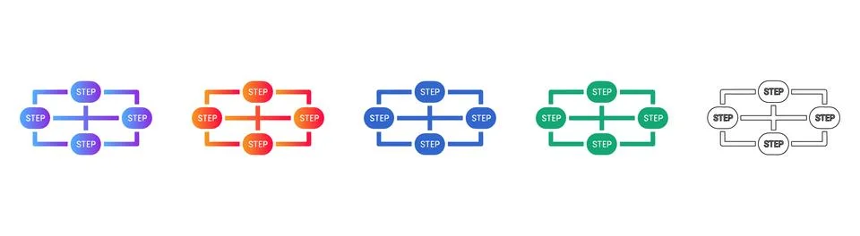 Step Process Block Diagram 스톡 일러스트
