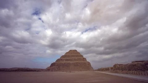 Step pyramid in Sakkara Saqqara tomb area of Giza Egypt Stock Photos