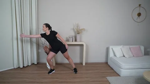 Step Sideways with Arms Reaching Stock Footage 314190022