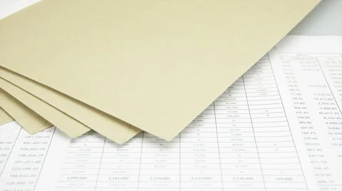 Step of stack envelope and paper report time lapse Stock Footage 54516617