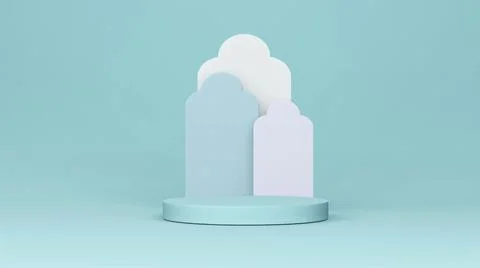 Step Stage Podium Stage backdrop with Arabic arch . 3d rendering 스톡 일러스트