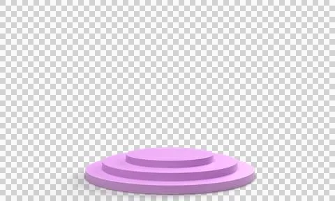 Step stand showcase podium pink color object icon white background dicut Stock Illustration