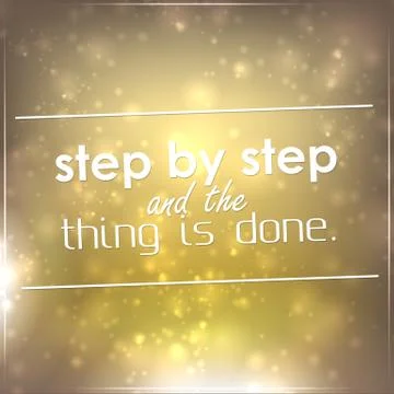 Step by step and the thing is done Stock Illustration