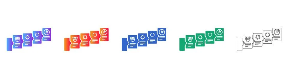 Step by Step Business Process Flowchart Icons イラスト素材