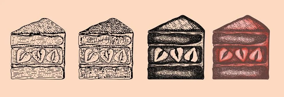 Step by step coffe cup drawing in doodle and etching style Illustrazione stock
