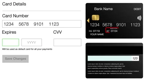 Step by Step Debit Card Detail Entering ... | Stock Video | Pond5