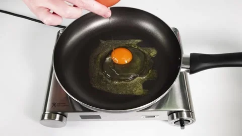 Step-by-Step Egg Frying Process Stock Footage 294510582