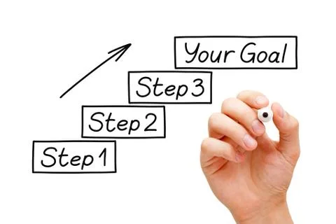Step by Step Goals Concept Foto stock