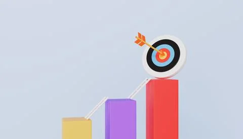 Step by step growth, Small steps to success, Ambition or target setting Stock Illustration