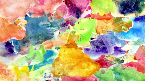 A step-by-step guide on blending vibrant colors using watercolor techniques in a Stock Footage 292688221