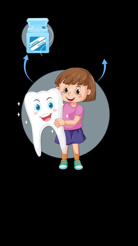 Step-by-Step Guide to Flossing Teeth for Kids Stock Footage 315196849