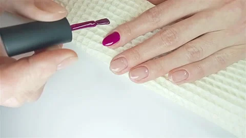 Step-by-step guide on how to apply gel polish. Step 8 Nails gel polish Stockbeeldmateriaal 279678932